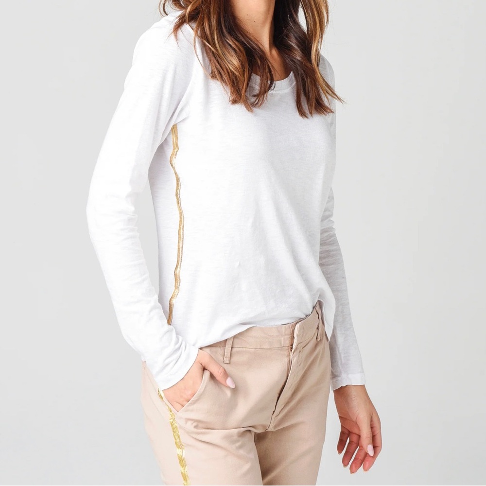 Sundry gold side stripe long sleeve size 0.